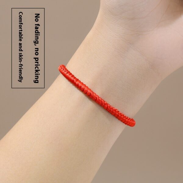 Solid Color Dorje Knot Red Rope Hand-woven Adjustable Length - Image 5