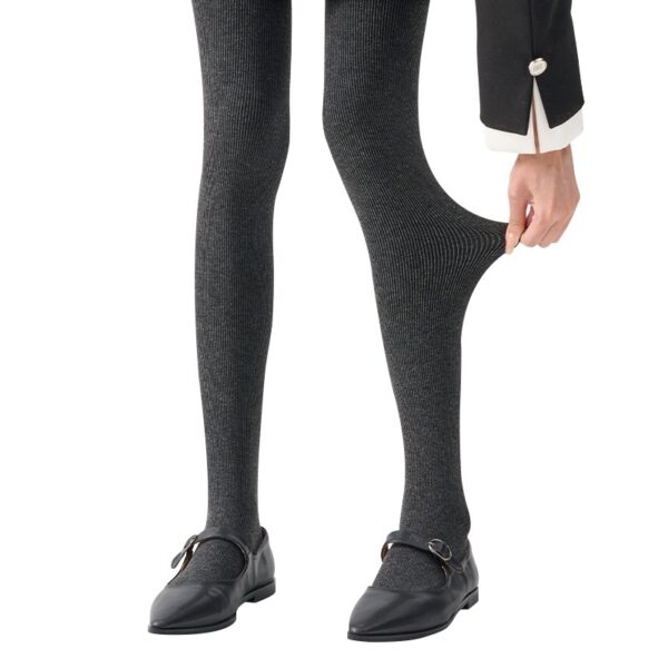 Winter Fleece-lined Thick Solid Color Pressure Slim Looking Socks Warm Foot Silk Stockings Women - Image 4