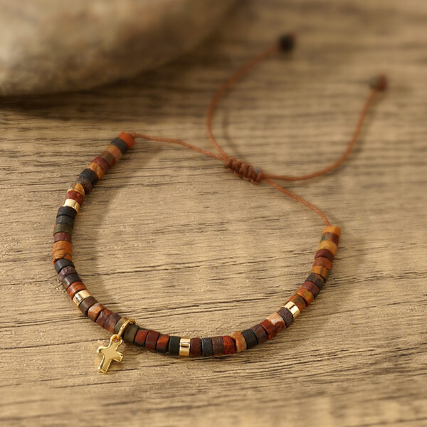 Emperor Stone Spacer Beads Beaded Weave Bracelet - Image 2