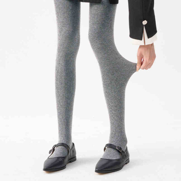 Winter Fleece-lined Thick Solid Color Pressure Slim Looking Socks Warm Foot Silk Stockings Women - Image 5